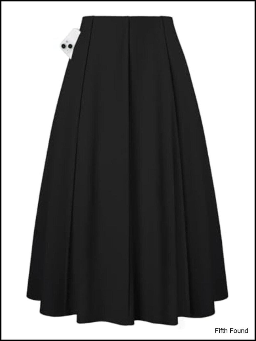 Women's Midi A-Line High Waisted Flowy Pleated Skirt with Pockets